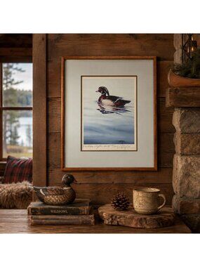 A Taylor Lincklaen Chapter NY Signed Ducks Unlimited Print 85 Framed